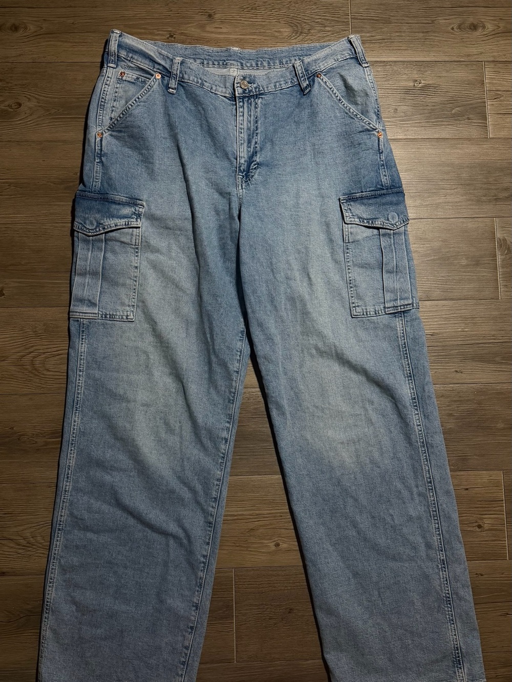 GAP Light Wash Denim Cargo Pants